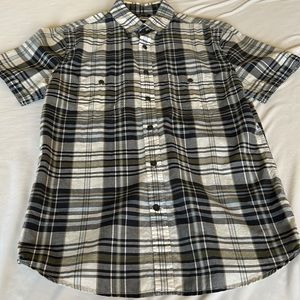 Express short sleeve button up dark blue